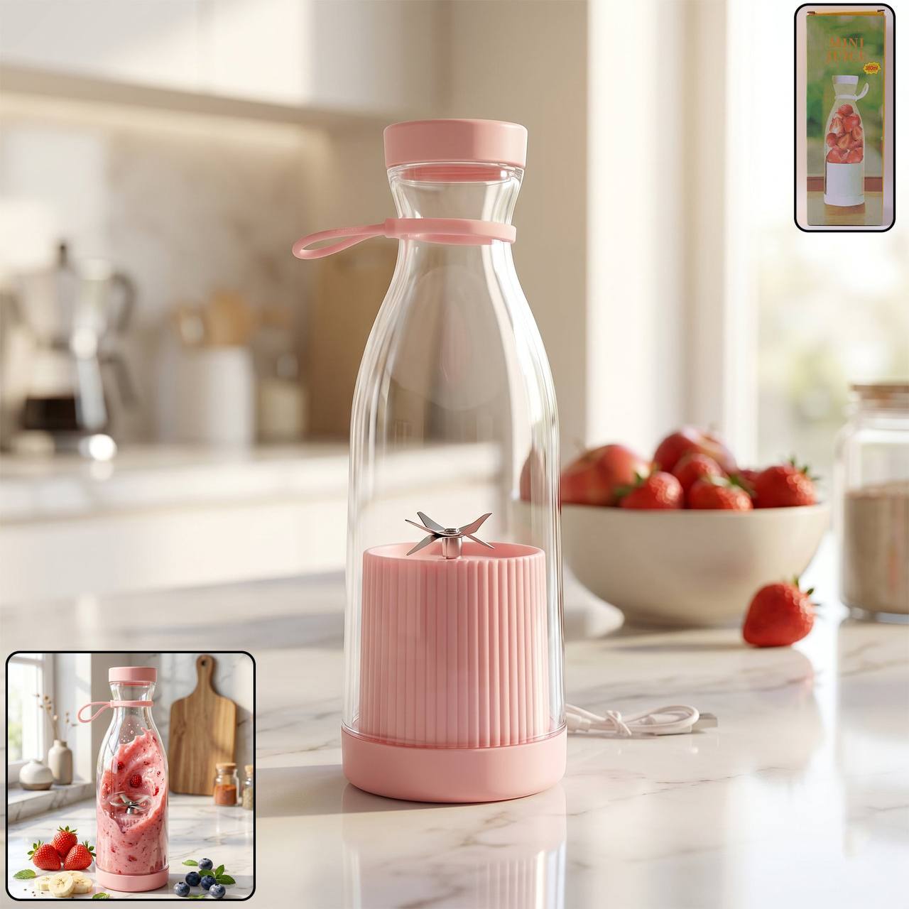 Portable electric juicer blender bottle 380 ml Wukusy