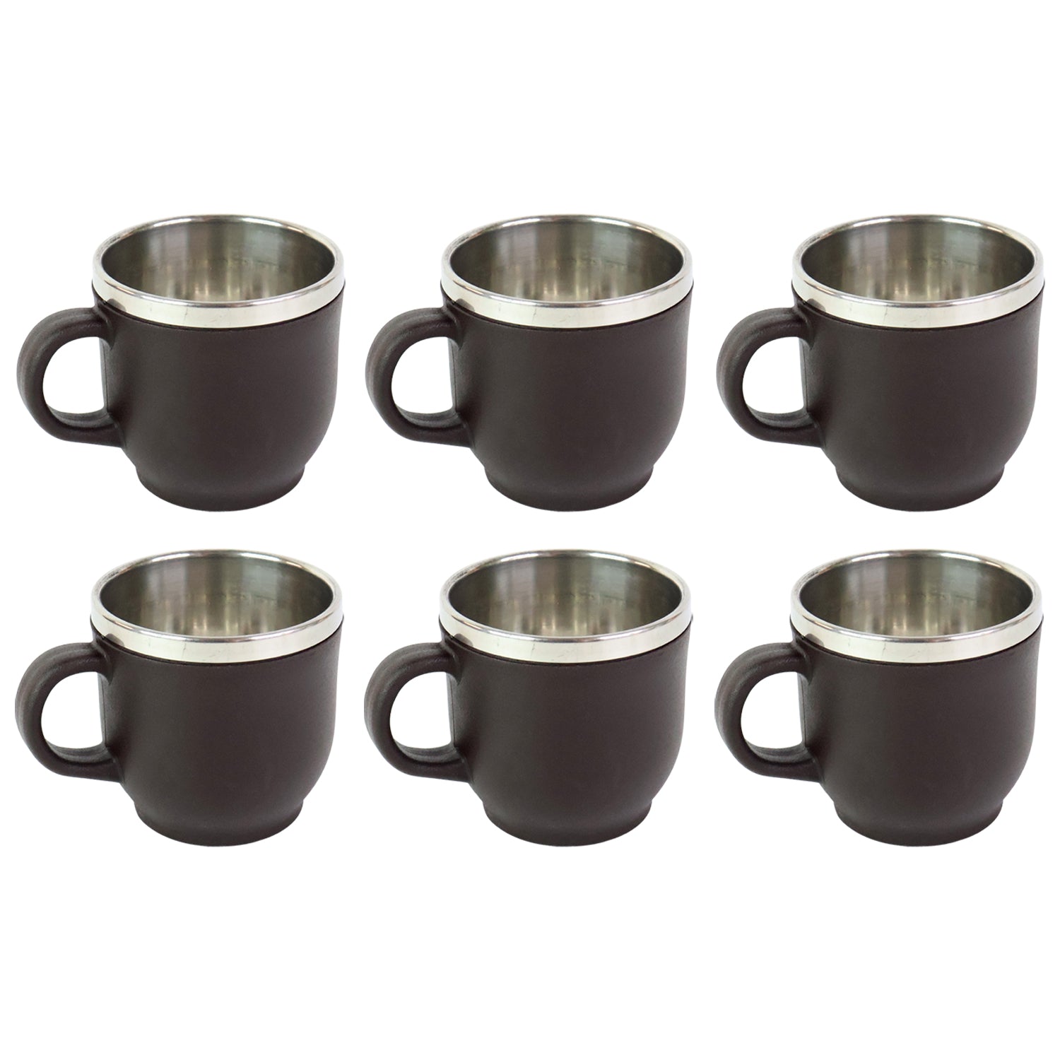 Apex Premium Double Wall Stainless Steel Cappuccino Mug Gift Set (6 Pc  100 Ml)