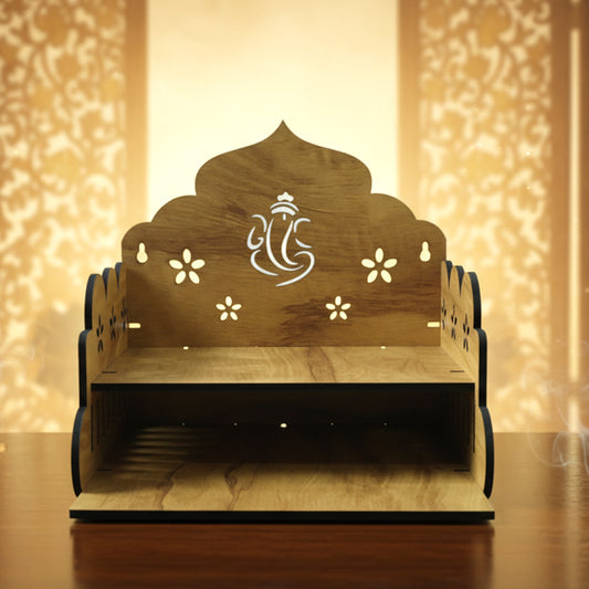 Wooden Temple Style Home Mandir Stand For Pooja