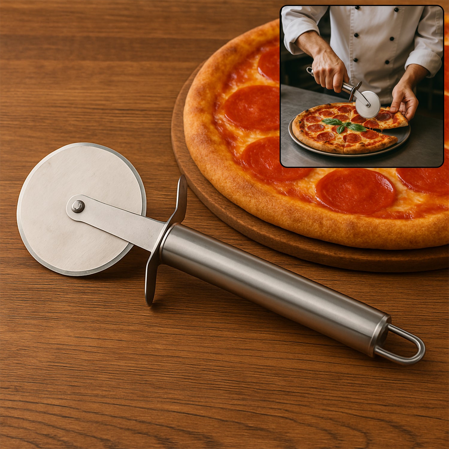 Premium Stainless Steel Pizza Cutter Wheel With Sharp Blade