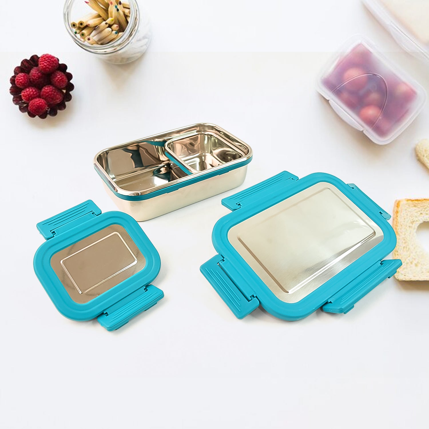 Apex Jerry Lunch Box Premium Stainless Steel Food Container (2 Pc  700+200 Ml Approx)