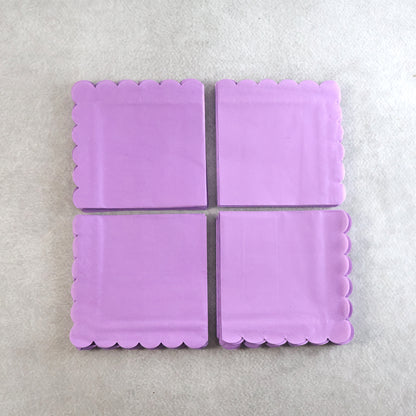 Lilac Scalloped Disposable Paper Napkin (23 X 23 Cm  120 Pc)