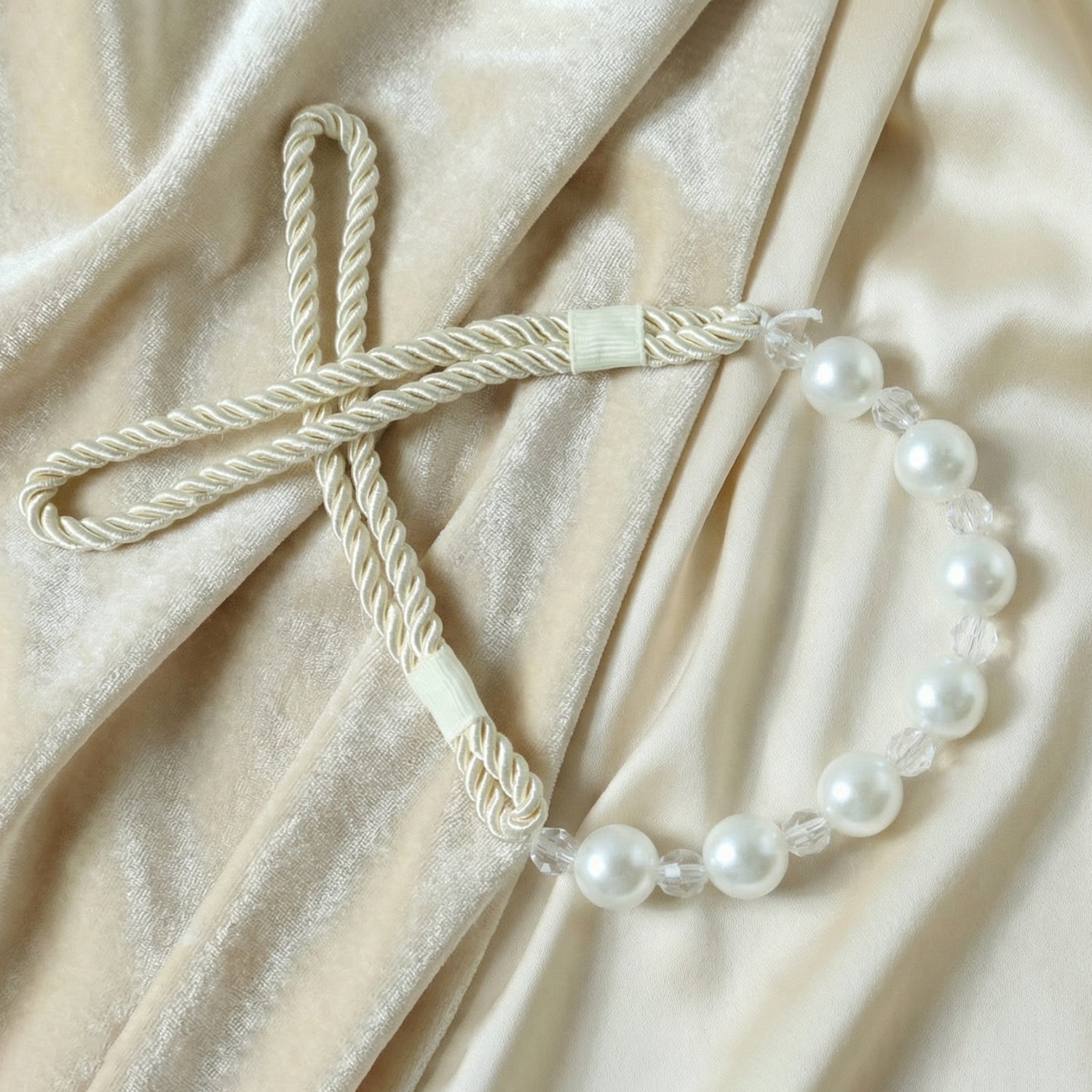 Elegant Pearl Beaded Curtain Tieback (1 Pc)