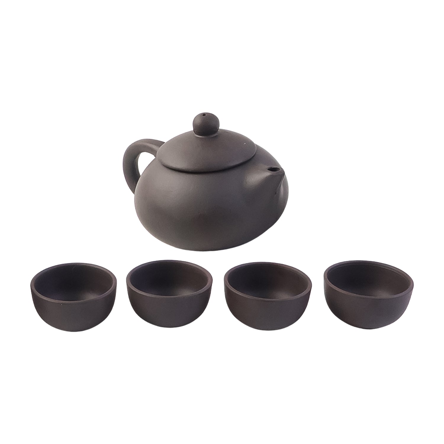 Premium Black Clay  Ceramic Tea Set With Teapot  4 Cups