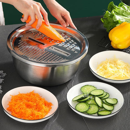 3-in-1 Stainless Steel Mixing Straining  Grater Bowl Set