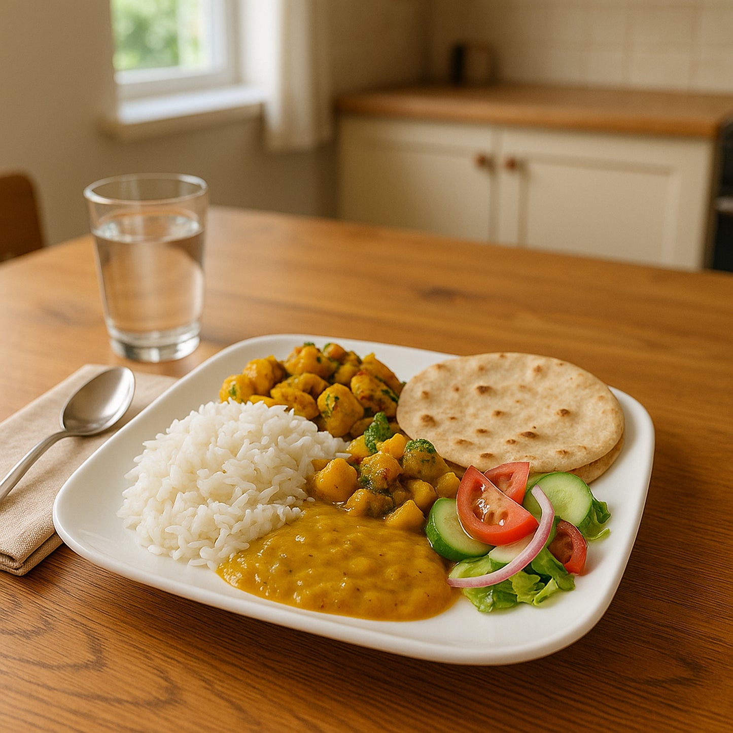 Plastic Square Dinner  Serving Plate  20 Cm (1 Pc)