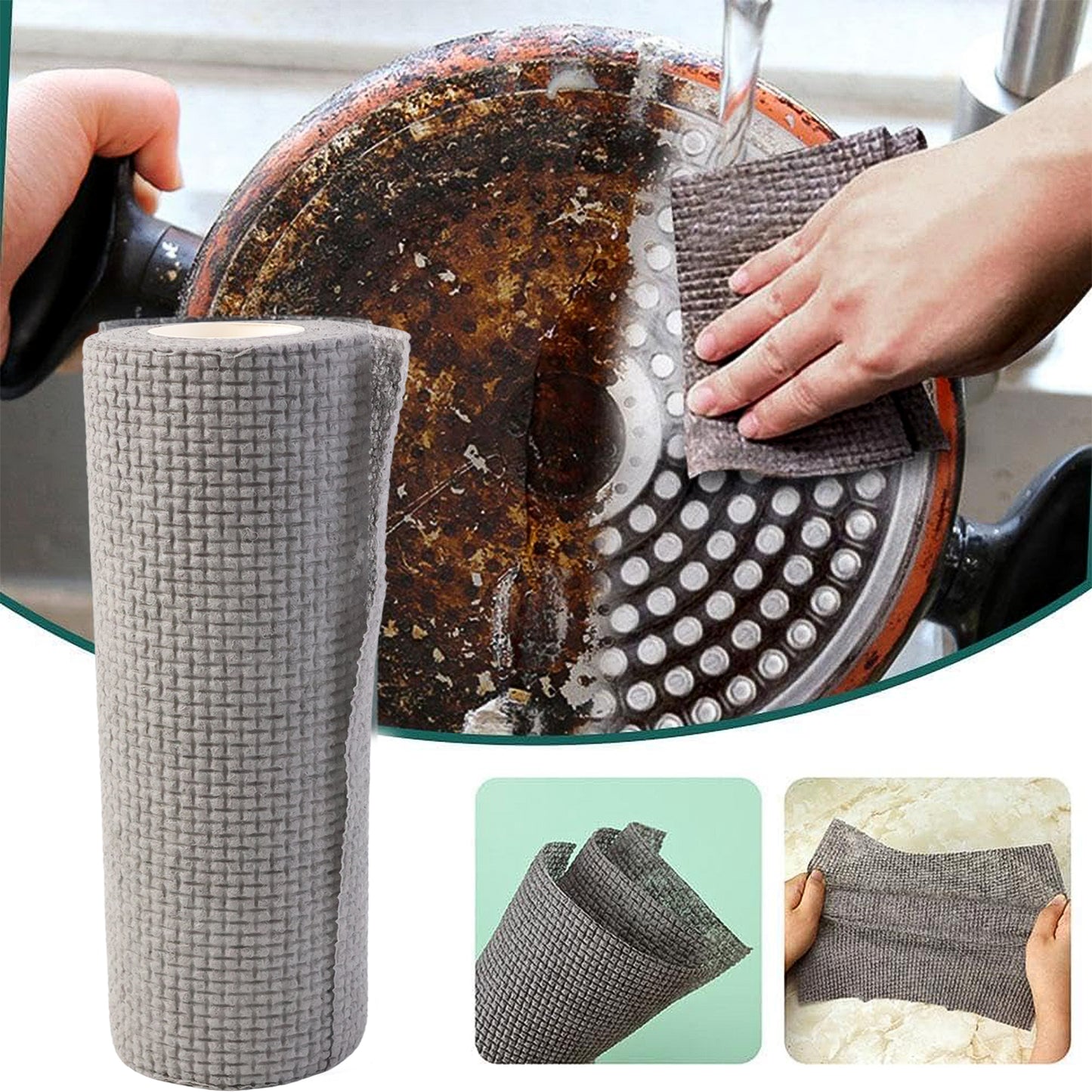 Disposable Kitchen Cleaning Cloth Roll  25 Sheets (23x19 Cm)