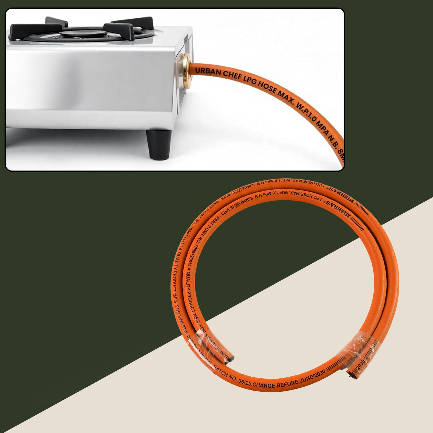 Mishras 5-piece Multipurpose Lpg Kitchen Combo Set With Gas Pipe Cylinder Trolley Knife Lighter  Peeler