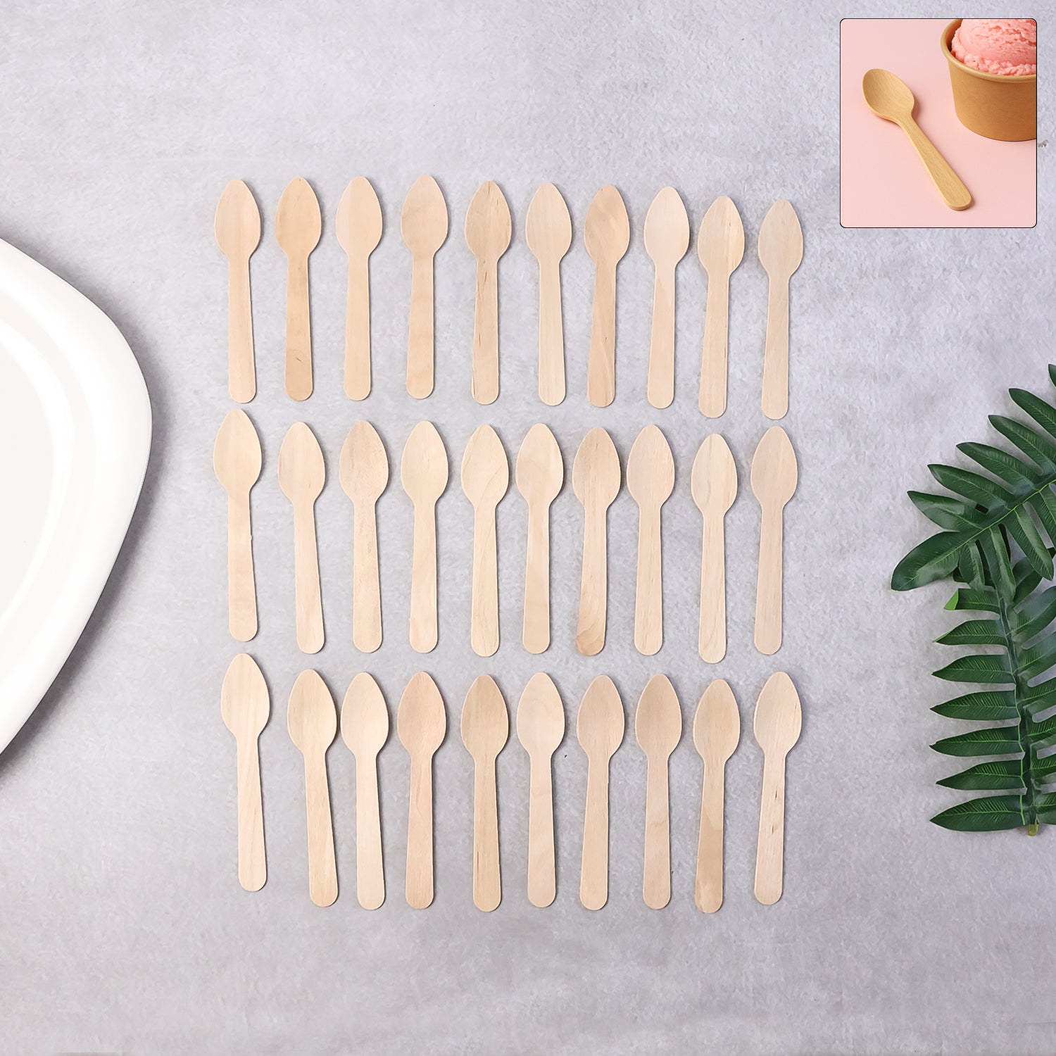 110mm Wooden Tea Spoon  30 Pcs Pack