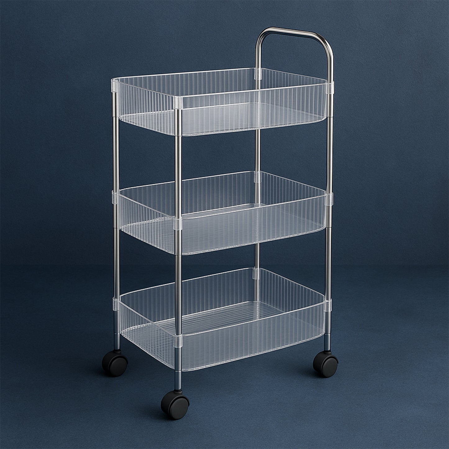 Apex Sapphire 3-layer Multipurpose Storage Trolley With Wheels